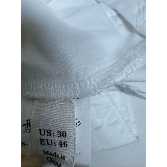 Original Penguin White Flat Front Slim Fit Cotton Shorts Men’s Size 30 See Notes - Picture 8 of 16